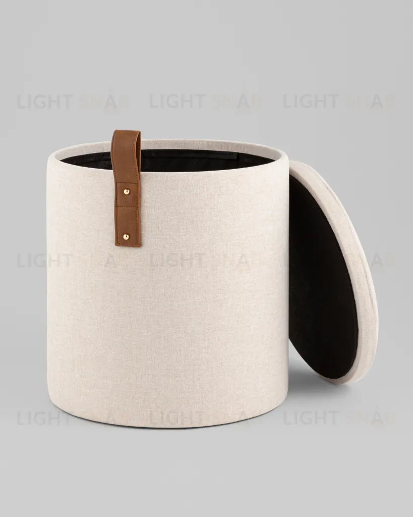 Пуф с ящиком Эркки рогожка S белый УТ000039491