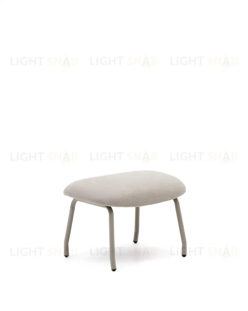 Belina Пуф для ног из бежевой синели и стали с белой отделкой 178038