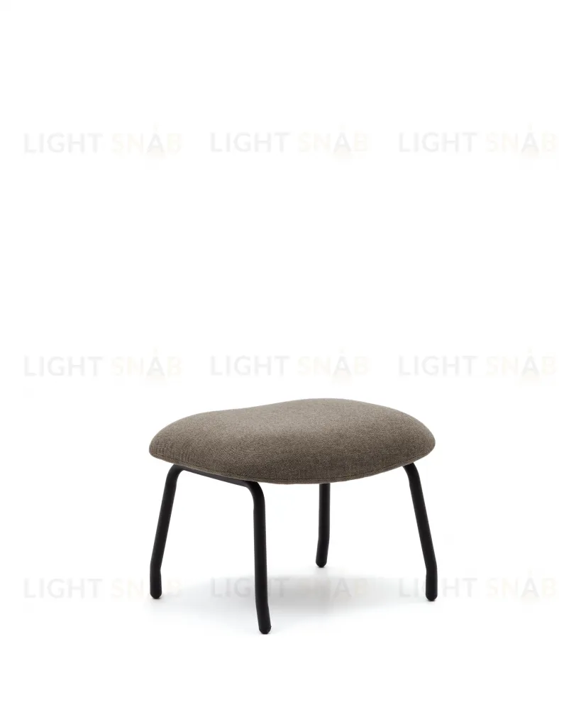 Belina Пуф для ног из светло-коричневой синели и стали с черной отделкой 178044