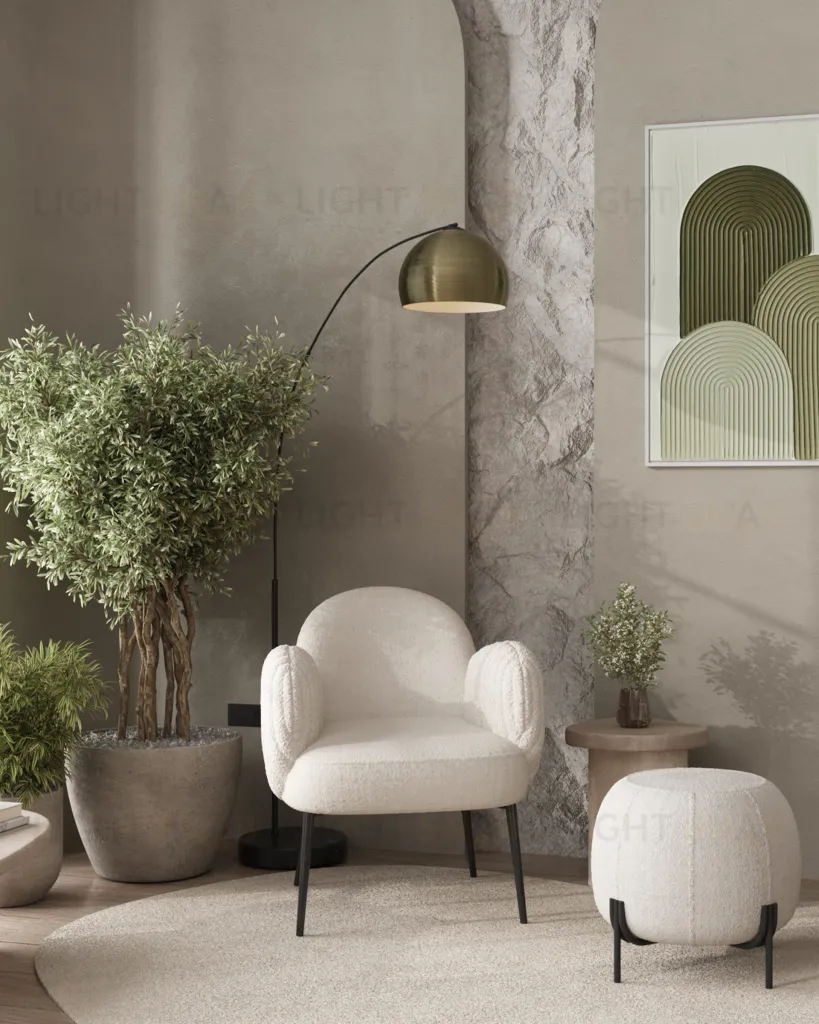 Кресло Wave Stripes букле белый УТ000038941