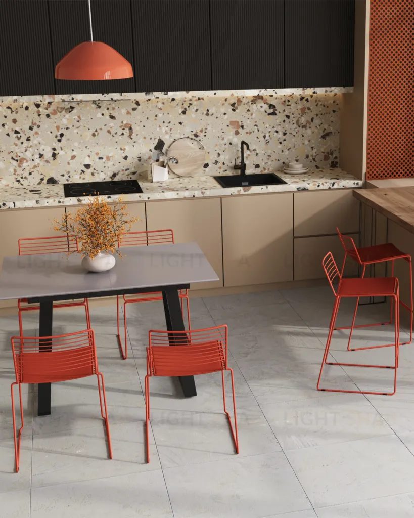 Стул полубарный Danny бордовый с подушкой УТ000038990