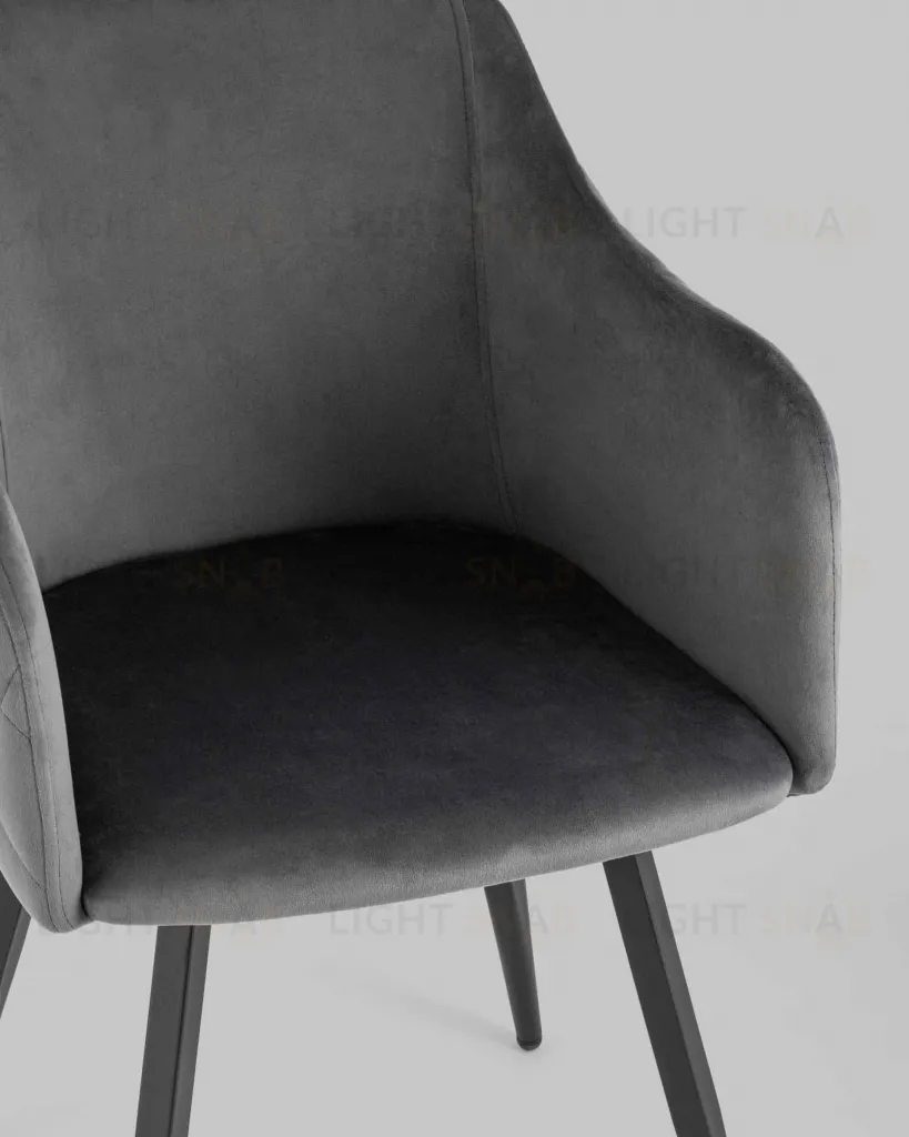 Стул Ника вращающийся велюр серый 2 шт УТ000037498