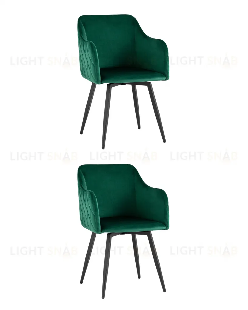 Стул Ника вращающийся велюр изумрудный 2 шт. УТ000036515