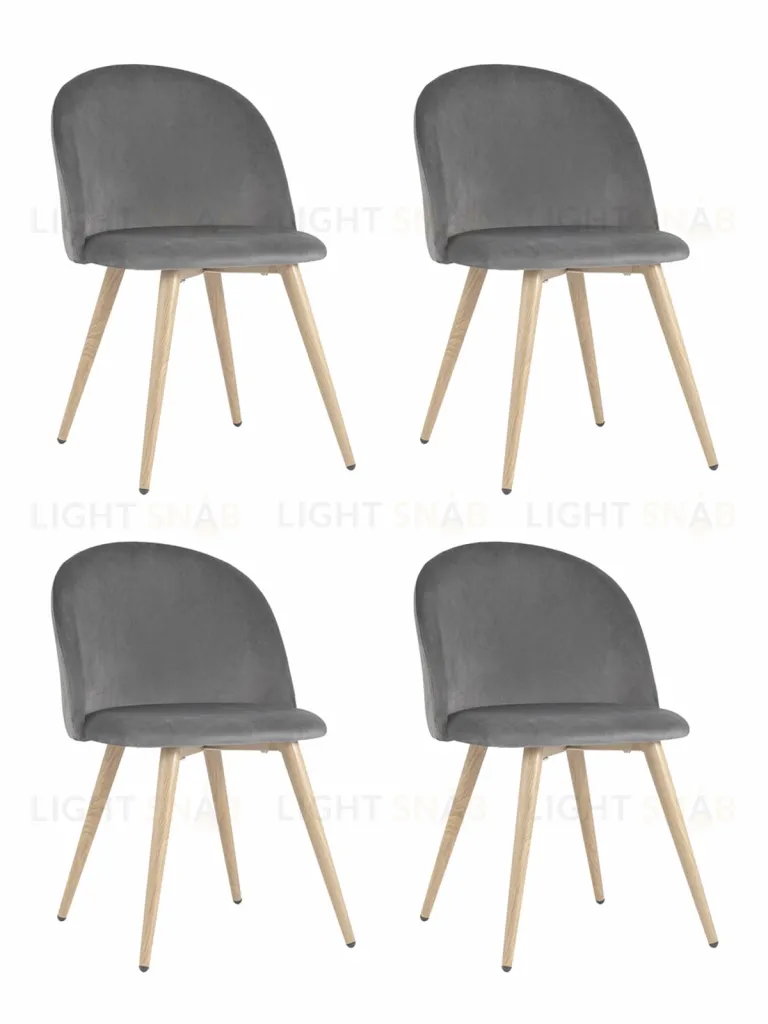Стул Лион велюр серый 4 шт УТ000037451