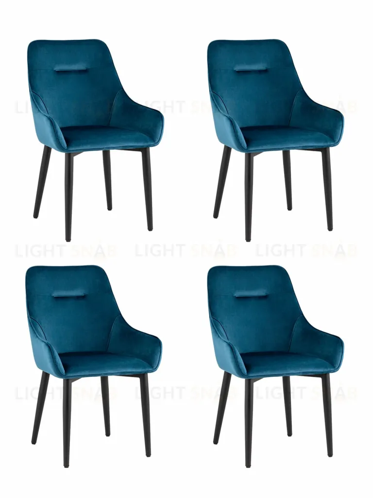 Стул Диана велюр сине-зеленый 4 шт УТ000037415