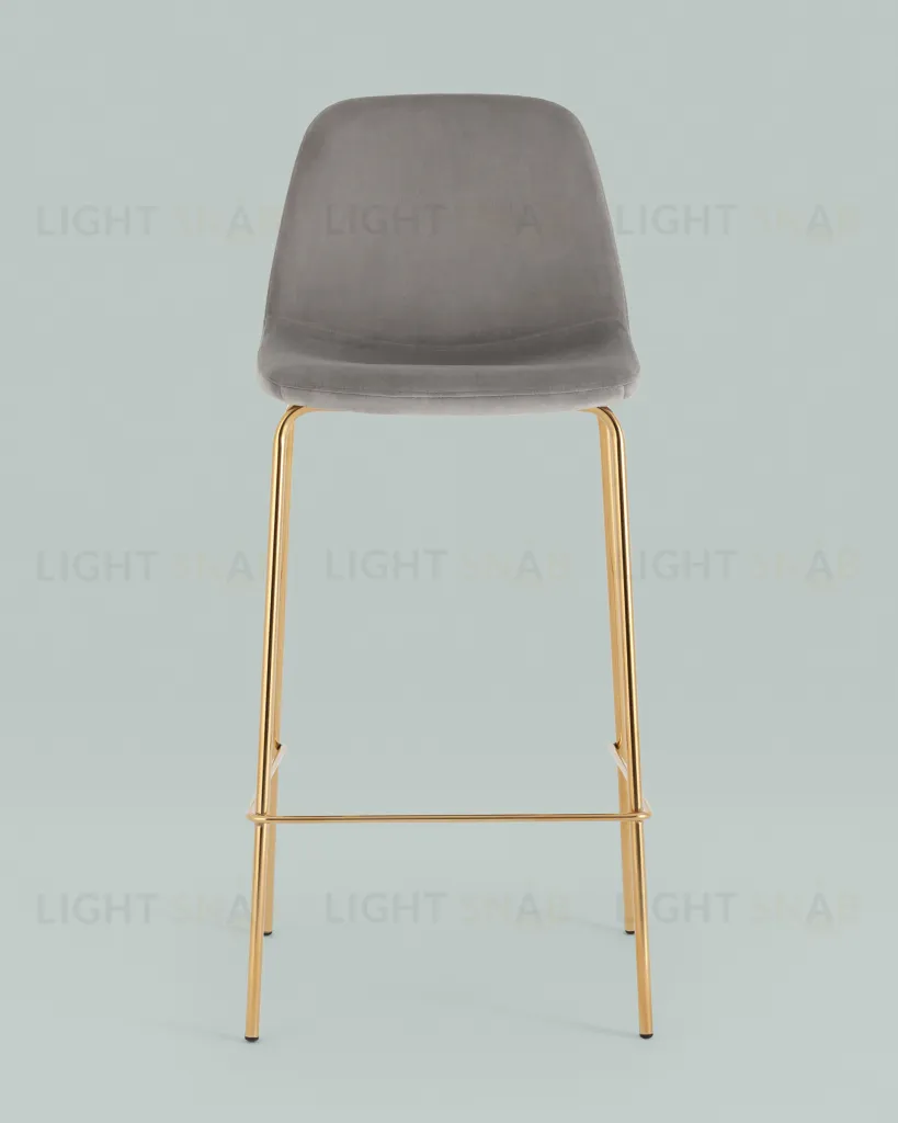 Стул барный Валенсия SN велюр серый золотые ножки 2 шт УТ000038305