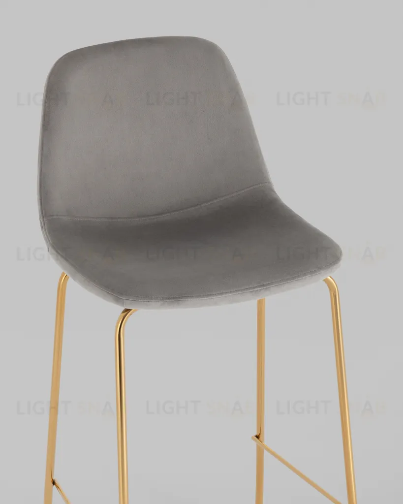 Стул барный Валенсия SN велюр серый золотые ножки 2 шт УТ000038305