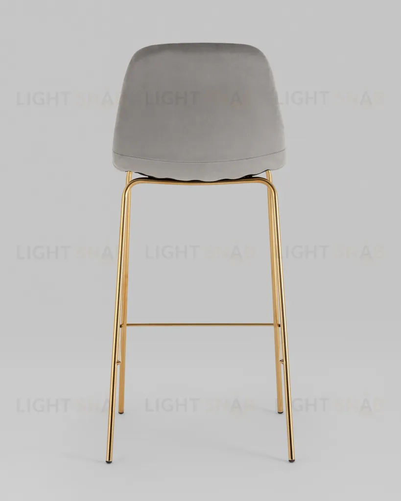 Стул барный Валенсия SN велюр серый золотые ножки 2 шт УТ000038305