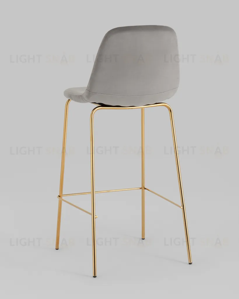 Стул барный Валенсия SN велюр серый золотые ножки 2 шт УТ000038305