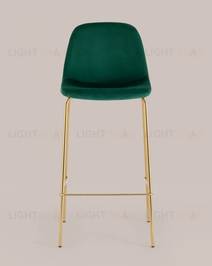 Стул барный Валенсия SN велюр зеленый золотые ножки 2 шт УТ000038301