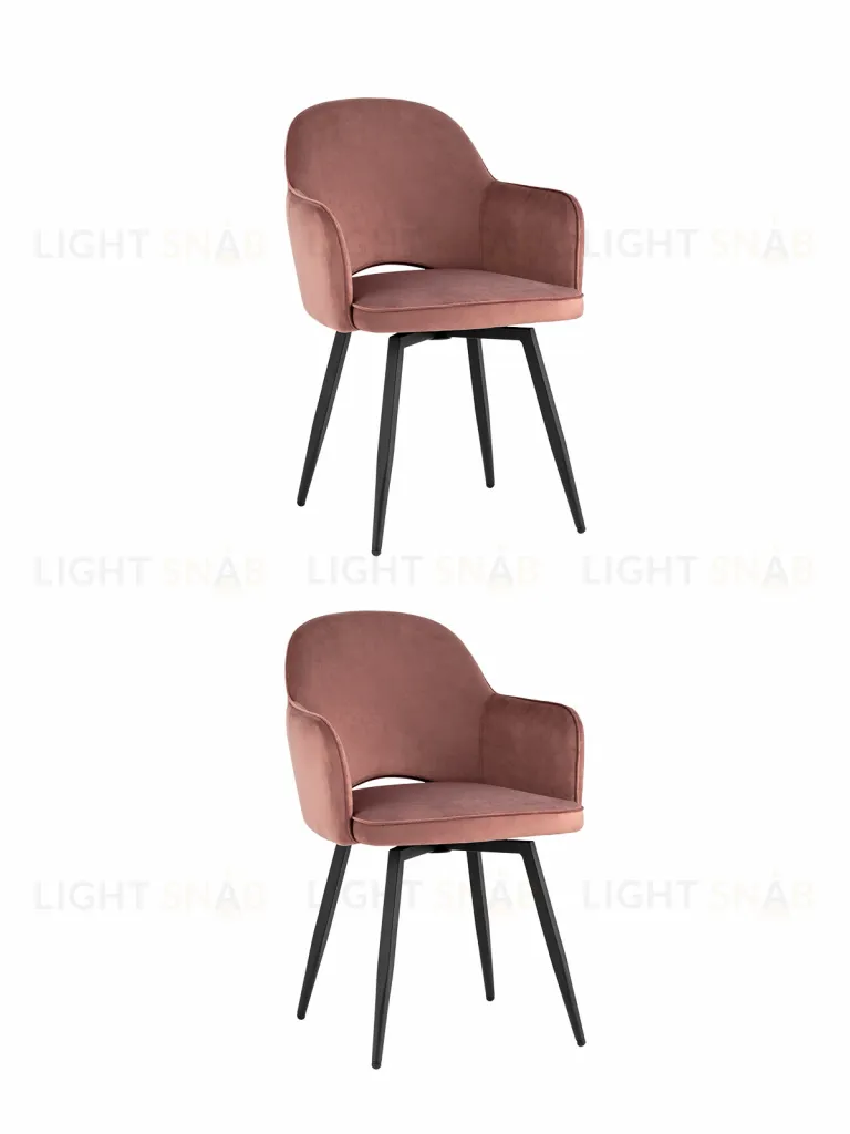 Стул Венера вращающийся велюр пыльно-розовый 2 шт УТ000038670