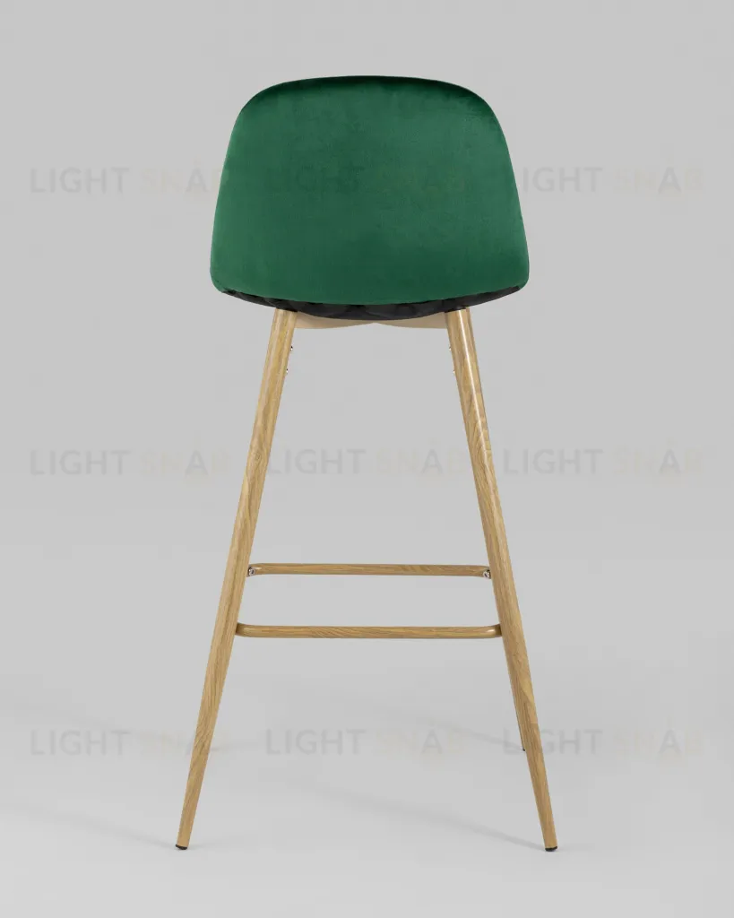 Стул барный Валенсия велюр зеленый ножки цвет дерево УТ000008860
