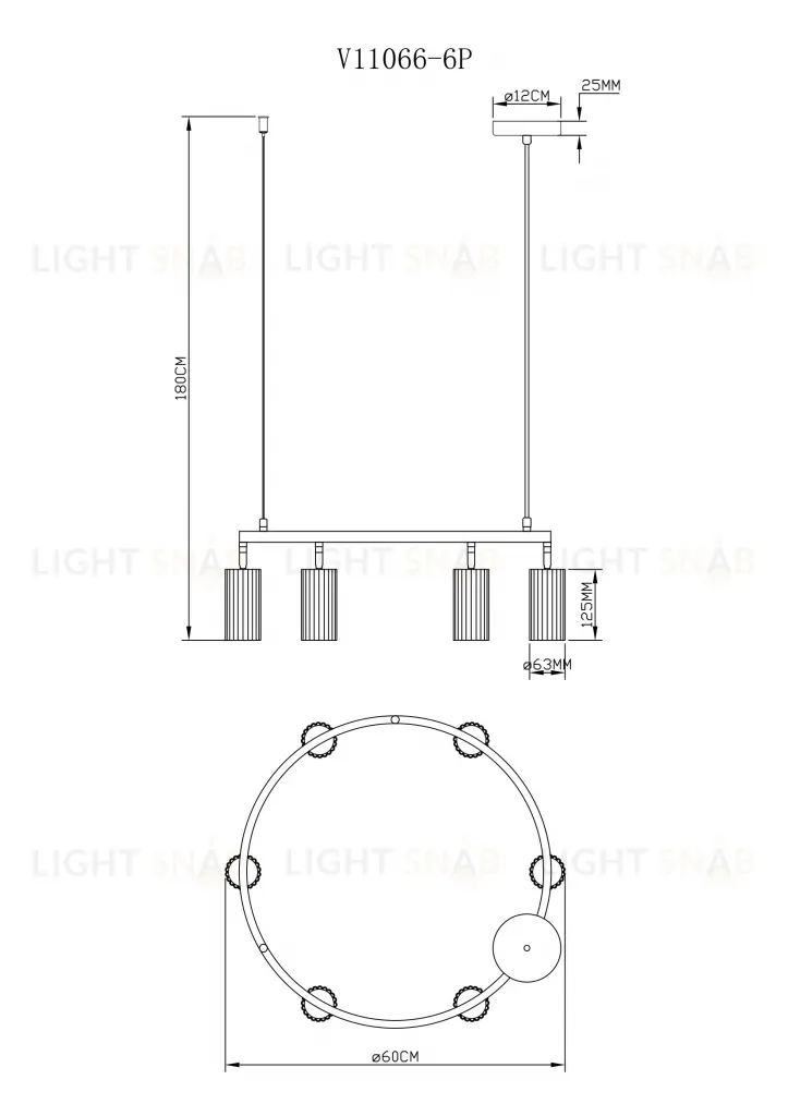 Люстра подвесная Moderli V11066-6P Cora УТ000038742