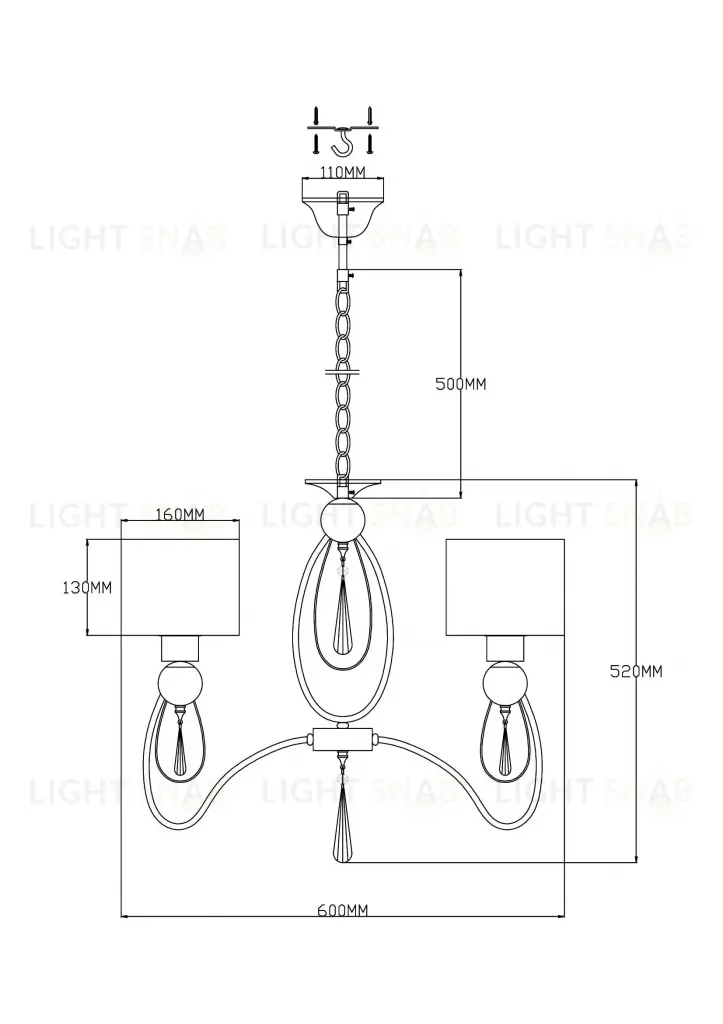 Люстра подвесная Moderli V2584-3P Dark 3*E14*60W УТ000021557