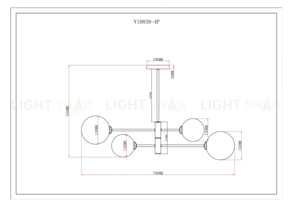 Светильник подвесной Moderli V10839-4P Molecule УТ000037928