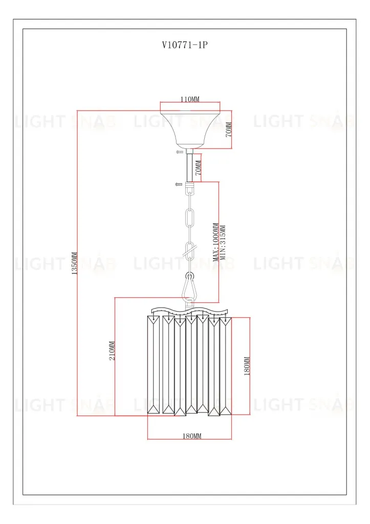 Светильник подвесной Moderli V10771-1P Wave УТ000037860