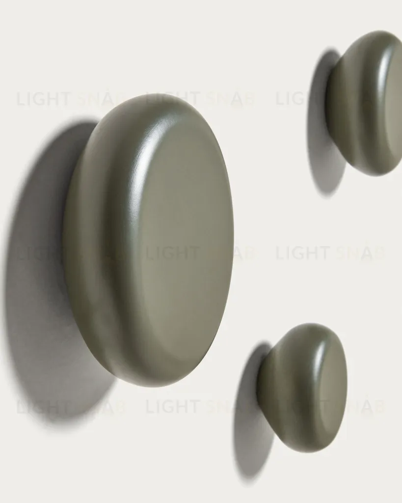 Nadue Набор из 3 настенных крючков из массива бука с зеленой отделкой 148227