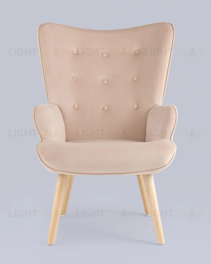 Кресло Хью велюр бежевый УТ000037082