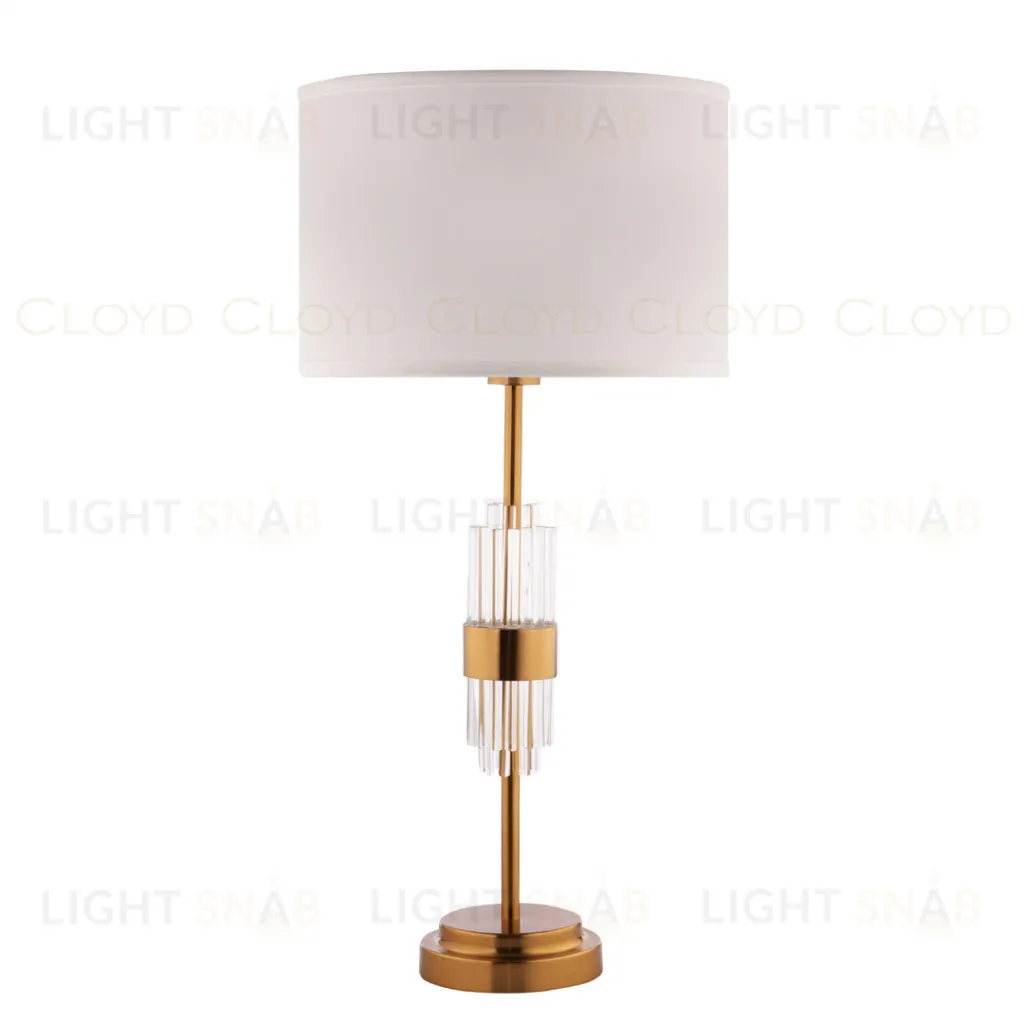  Настольная лампа Cloyd MERROW-B T1 / белый абажур - латунь (арт.30079)  30079
