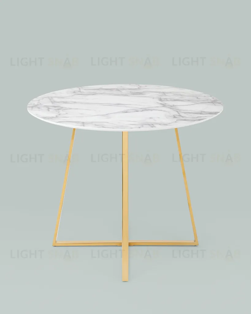 Стол обеденный Дакота 100*100 белый мрамор ножки золото УТ000036110