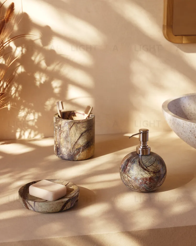 Мыльница Spalsh из бежевого мрамора 115626