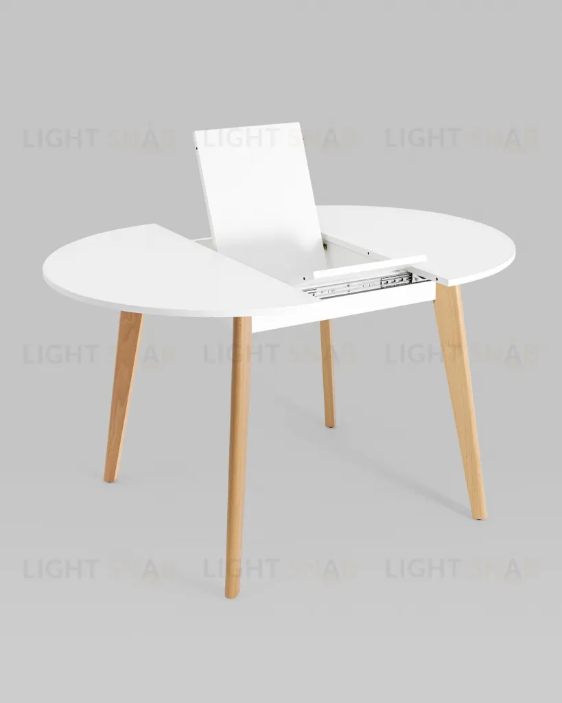 Стол Rondo 100-135*100 бук/белый УТ000035280