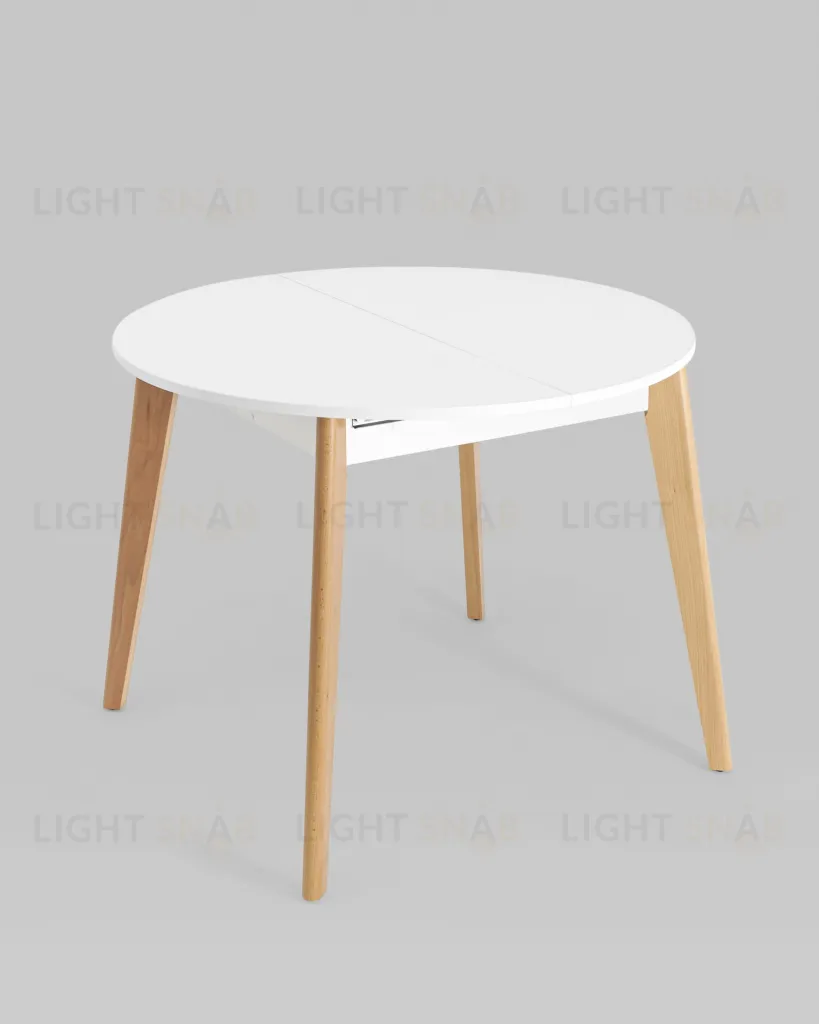 Стол Rondo 100-135*100 бук/белый УТ000035280
