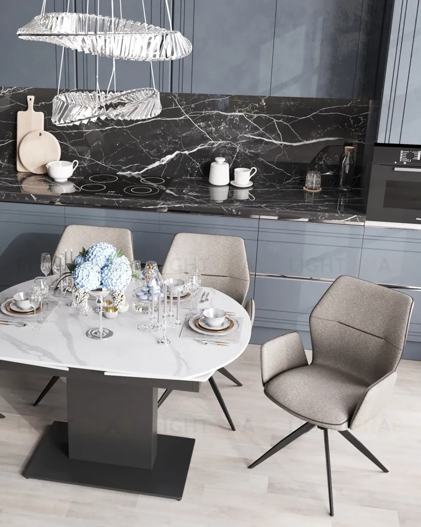 Стол обеденный Хлоя раскладной 120-180*90 керамика светлая УТ000034950