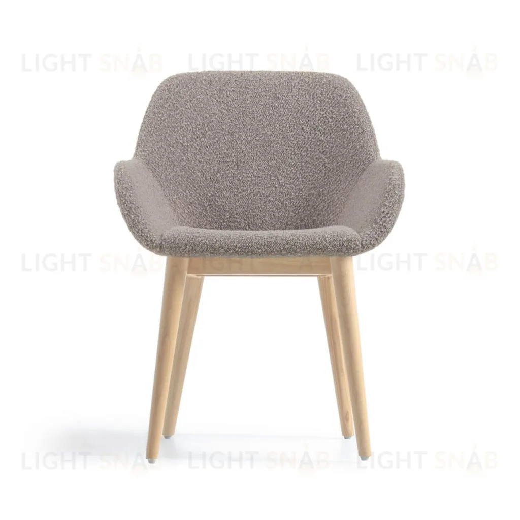 Стул Konna из светло-серой ткани букле с ножками из массива ясеня 110293