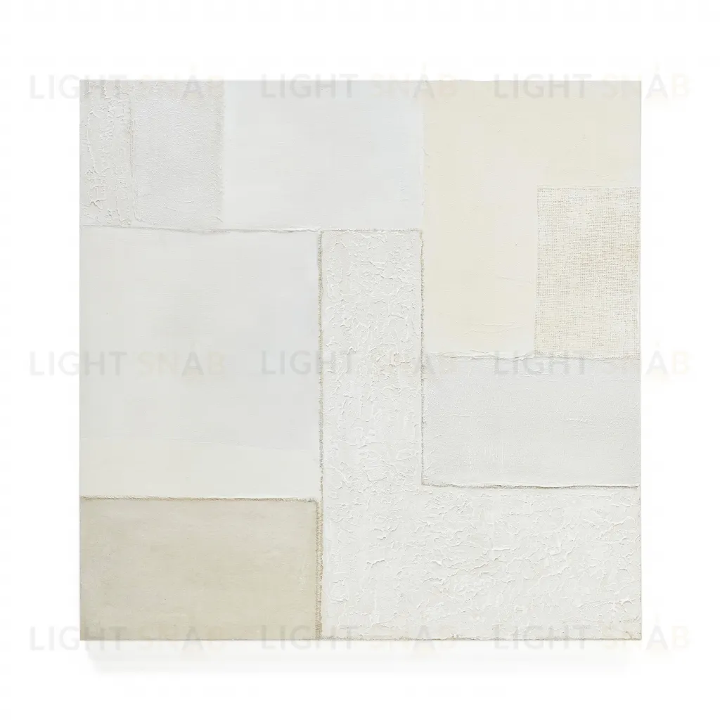 Pineda Абстрактный холст белого цвета 95 x 95 см 157884