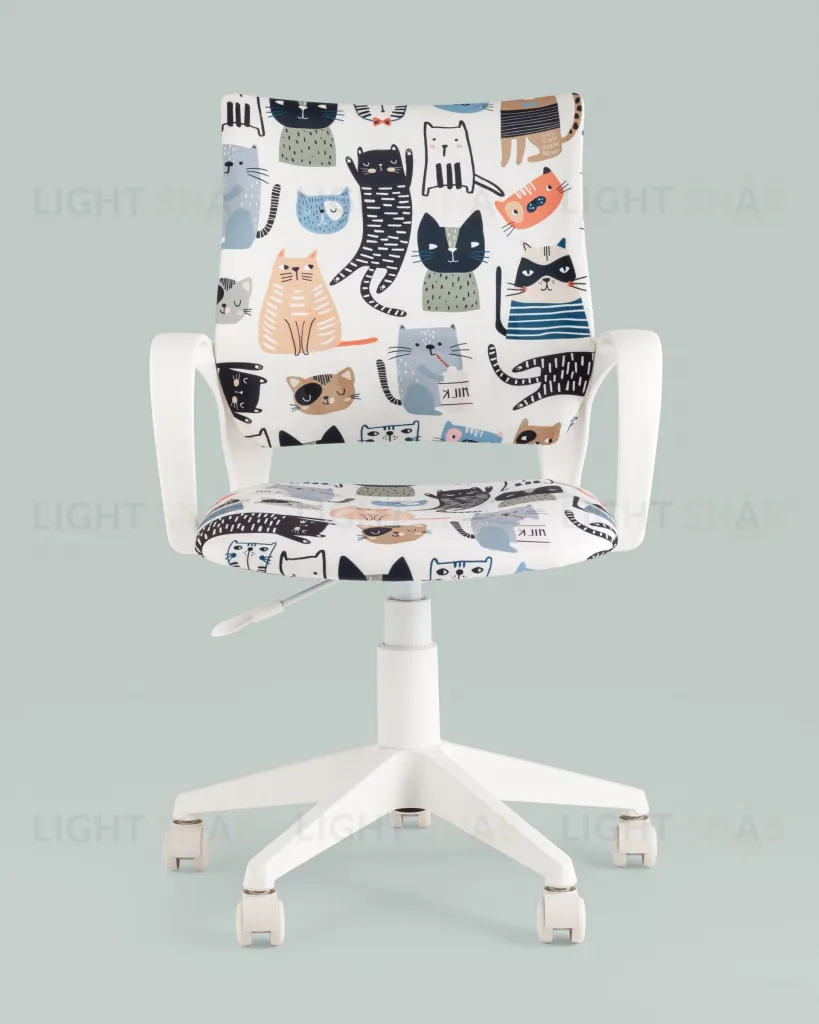 Кресло детское Бюрократ BUROKIDS 1 W мультиколор коты крестовина пластик белый УТ000036838