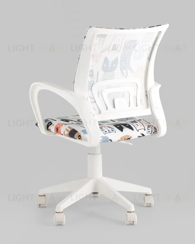Кресло детское Бюрократ BUROKIDS 1 W мультиколор коты крестовина пластик белый УТ000036838