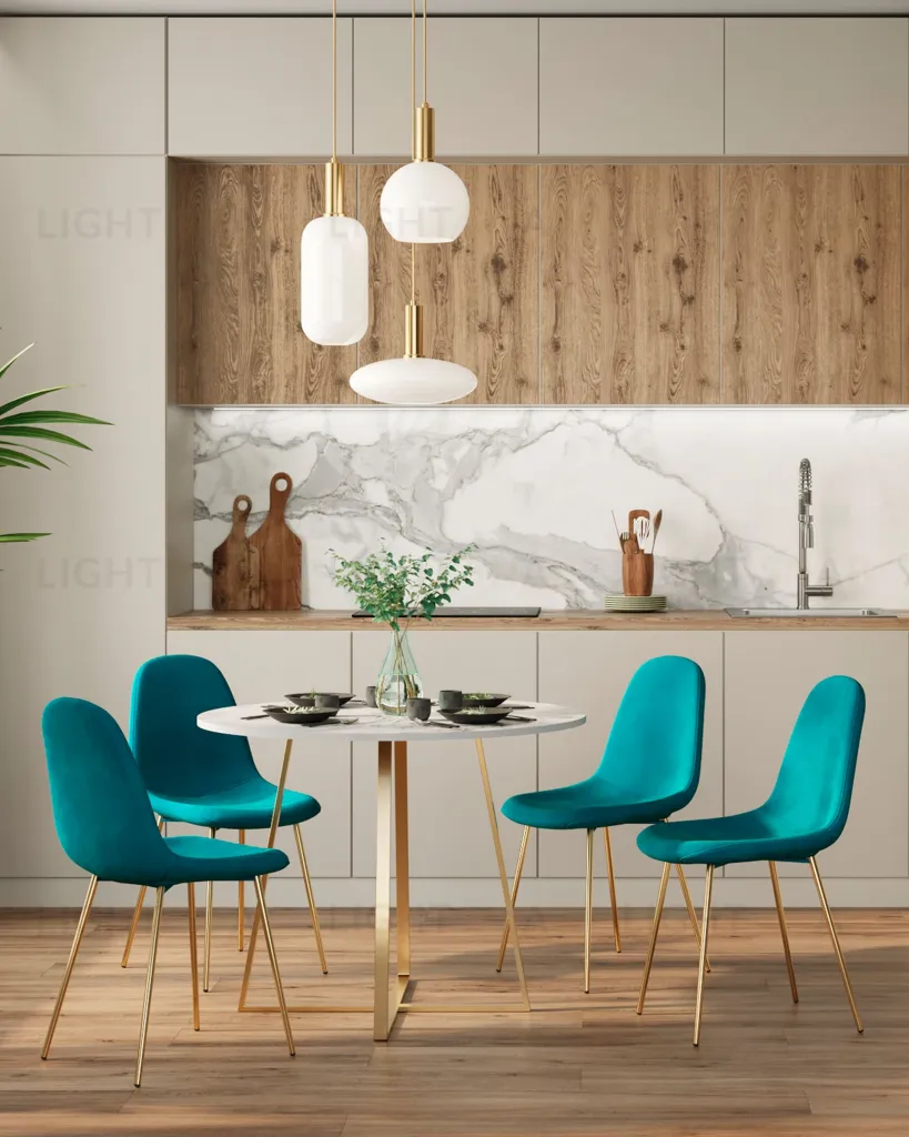 Стул Валенсия SN велюр аквамарин золотые ножки УТ000036465