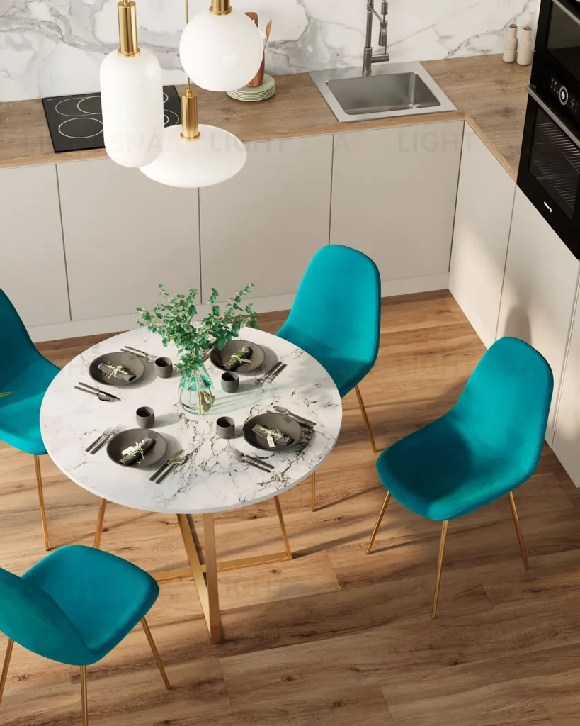 Стул Валенсия SN велюр аквамарин золотые ножки УТ000036465