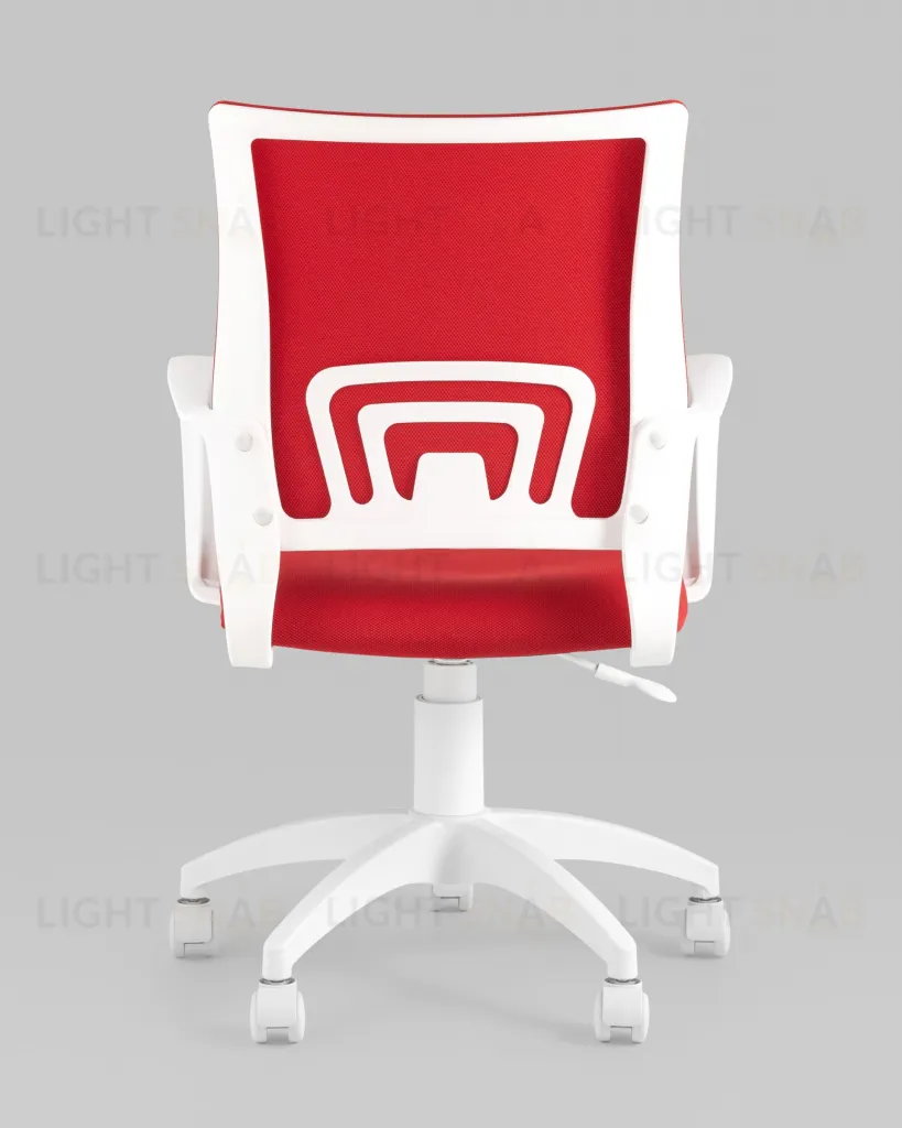 Кресло офисное TopChairs ST-BASIC-W красная ткань крестовина белый пластик УТ000036062