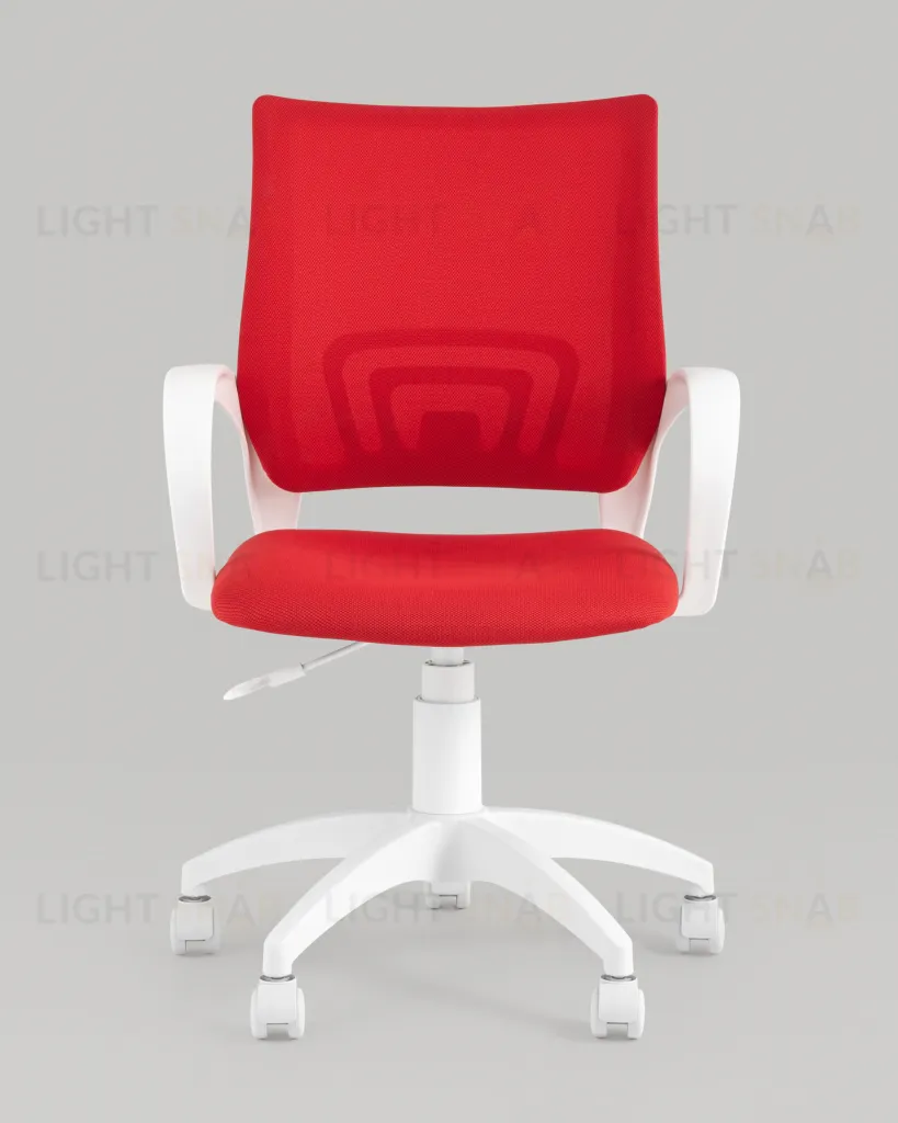 Кресло офисное TopChairs ST-BASIC-W красная ткань крестовина белый пластик УТ000036062