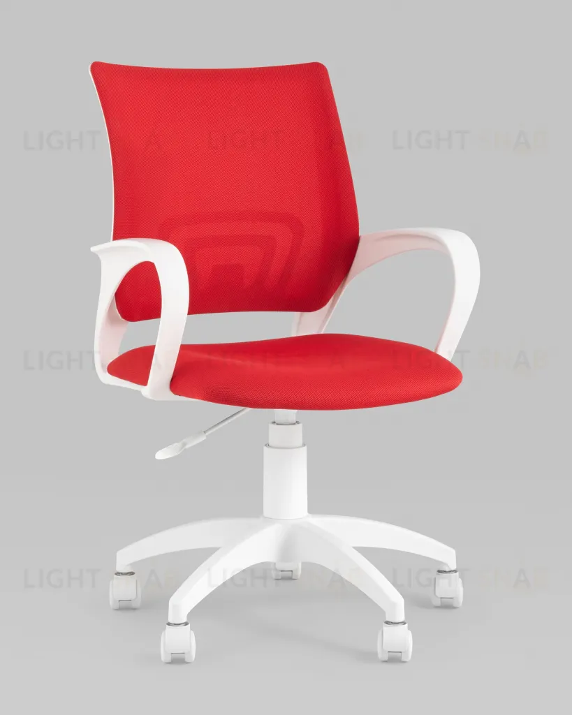 Кресло офисное TopChairs ST-BASIC-W красная ткань крестовина белый пластик УТ000036062