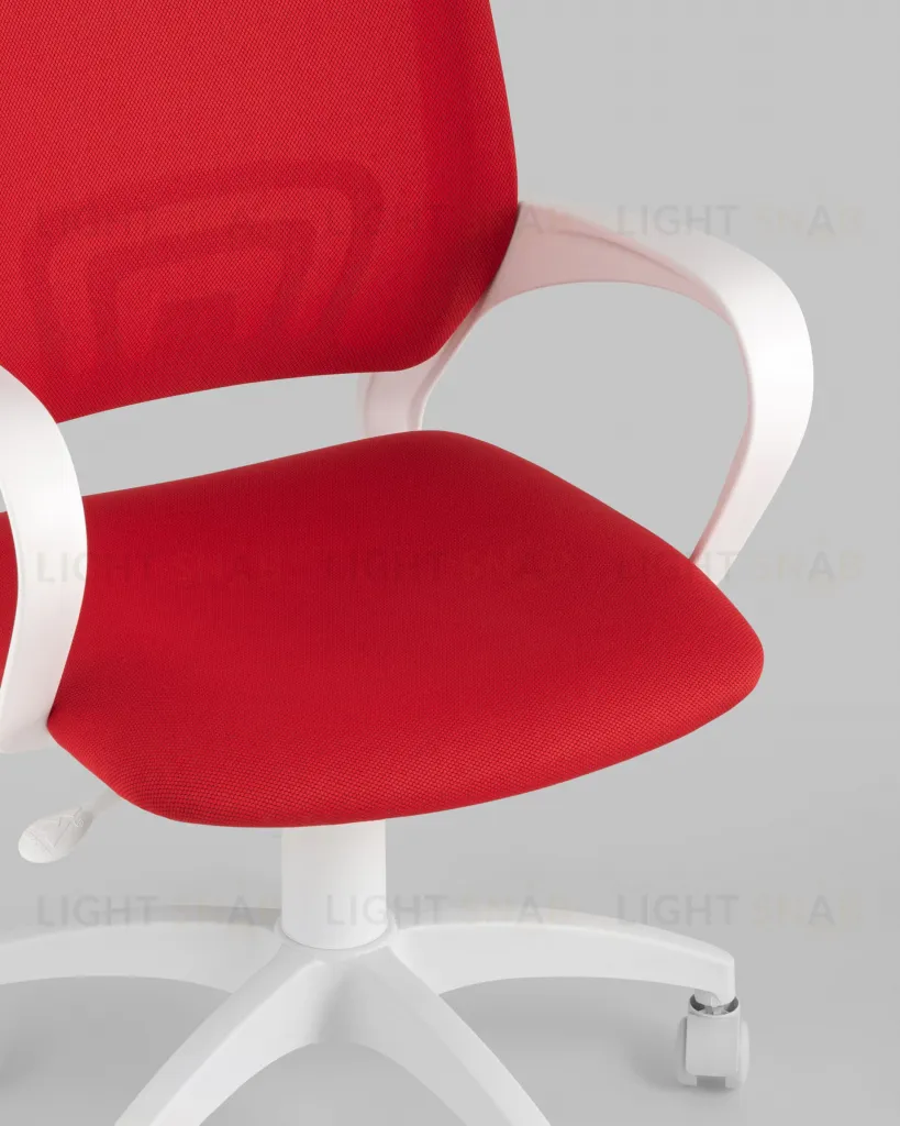 Кресло офисное TopChairs ST-BASIC-W красная ткань крестовина белый пластик УТ000036062