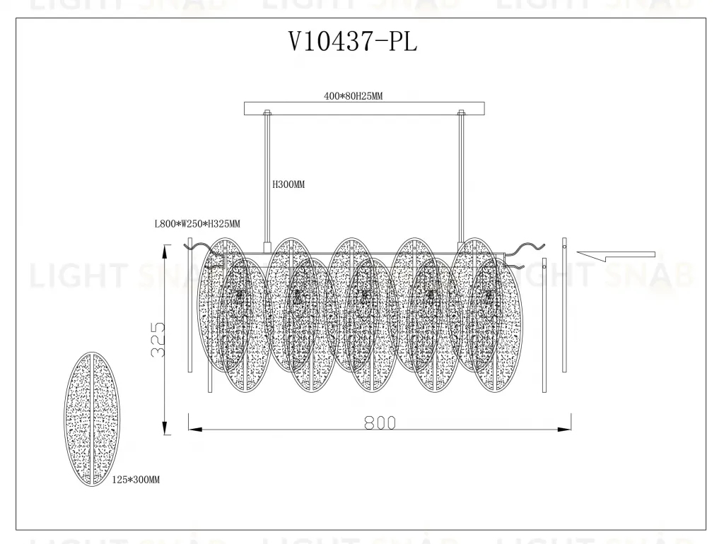 Люстра на штанге Moderli V10437-PL Rimini УТ000035518