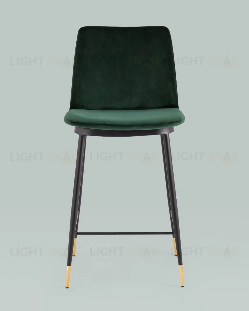 Стул полубарный Мелисса велюр зеленый УТ000035753