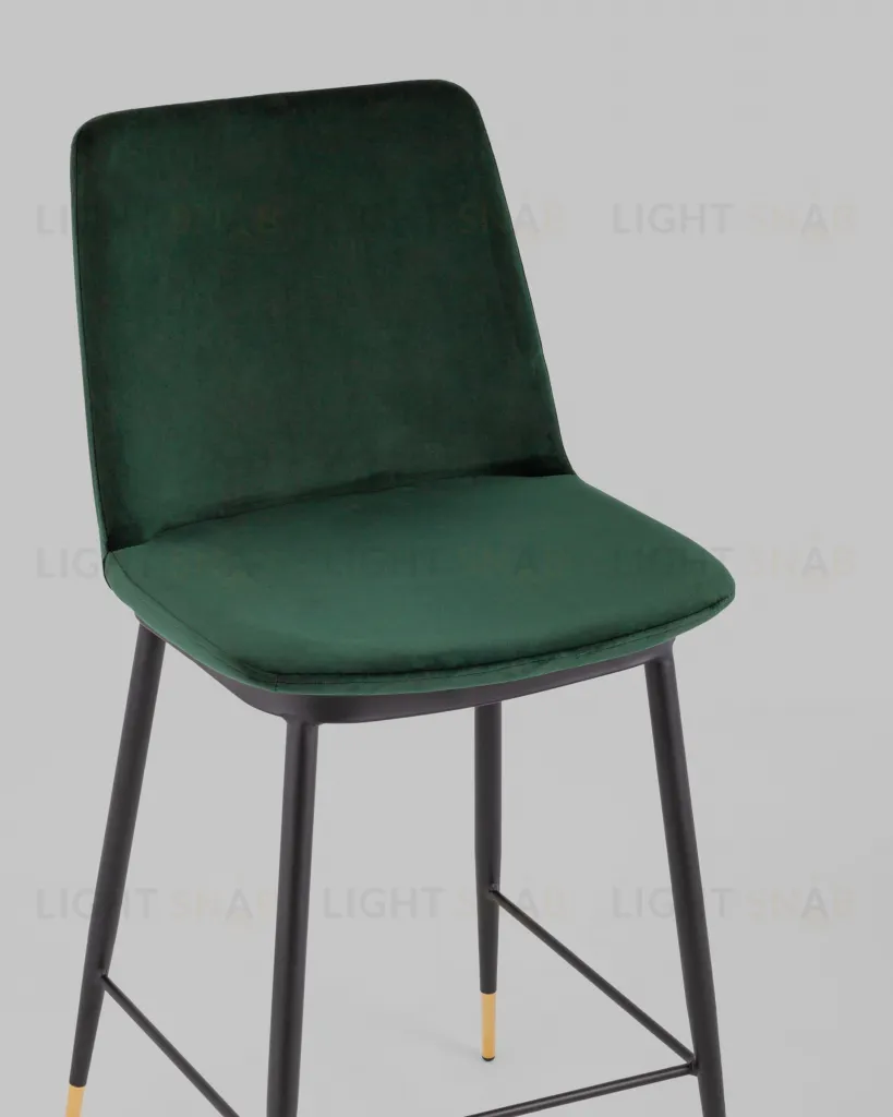 Стул полубарный Мелисса велюр зеленый УТ000035753