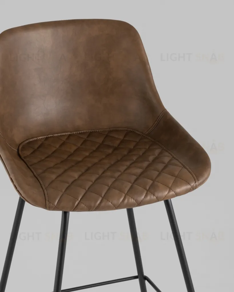 Стул полубарный TEXAS экокожа коричневый УТ000031346