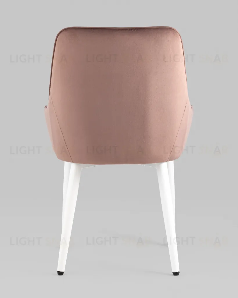 Стул Диана велюр пыльно-розовый ножки белые УТ000031293