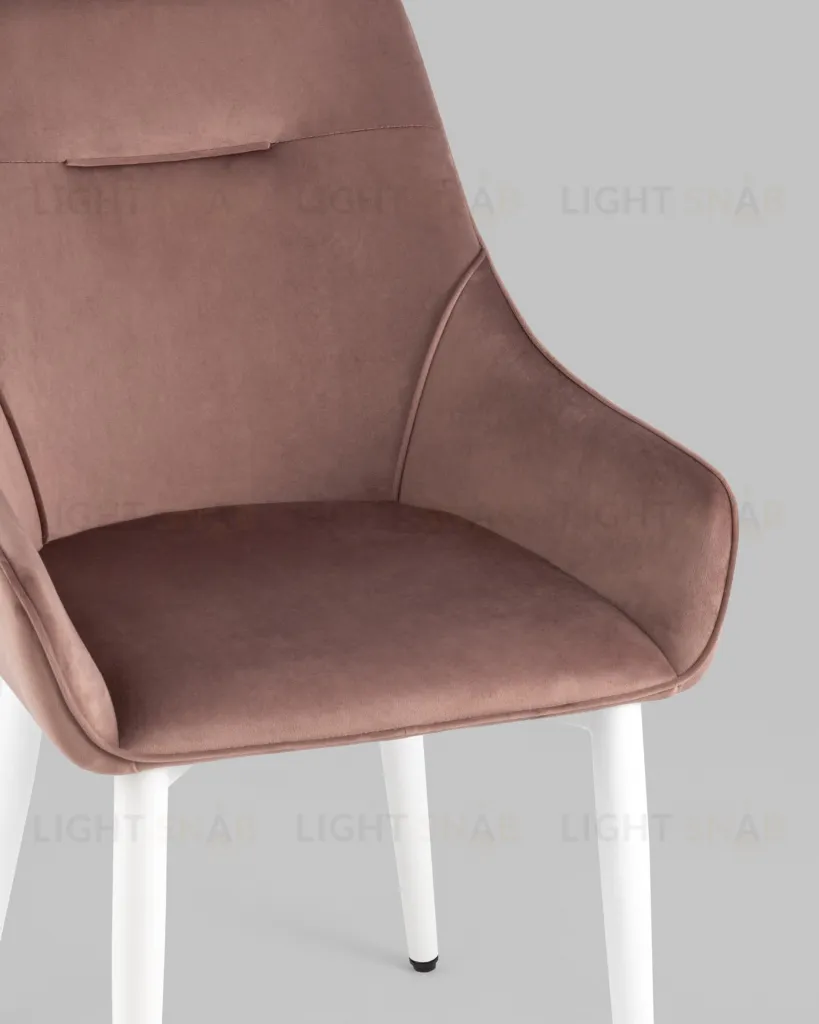 Стул Диана велюр пыльно-розовый ножки белые УТ000031293