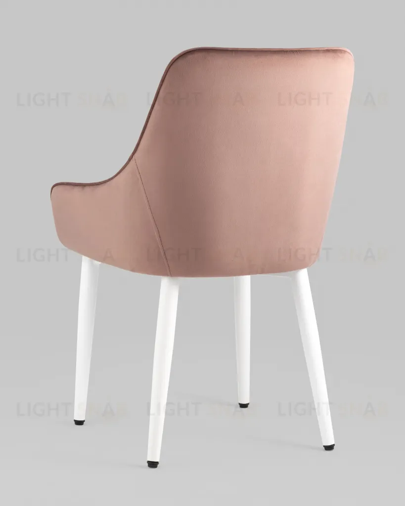 Стул Диана велюр пыльно-розовый ножки белые УТ000031293