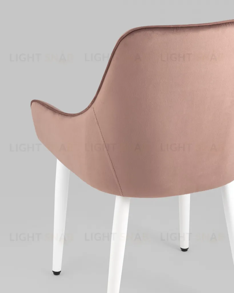 Стул Диана велюр пыльно-розовый ножки белые УТ000031293