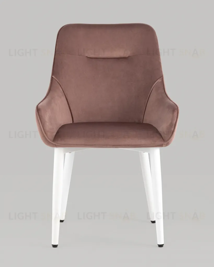 Стул Диана велюр пыльно-розовый ножки белые УТ000031293