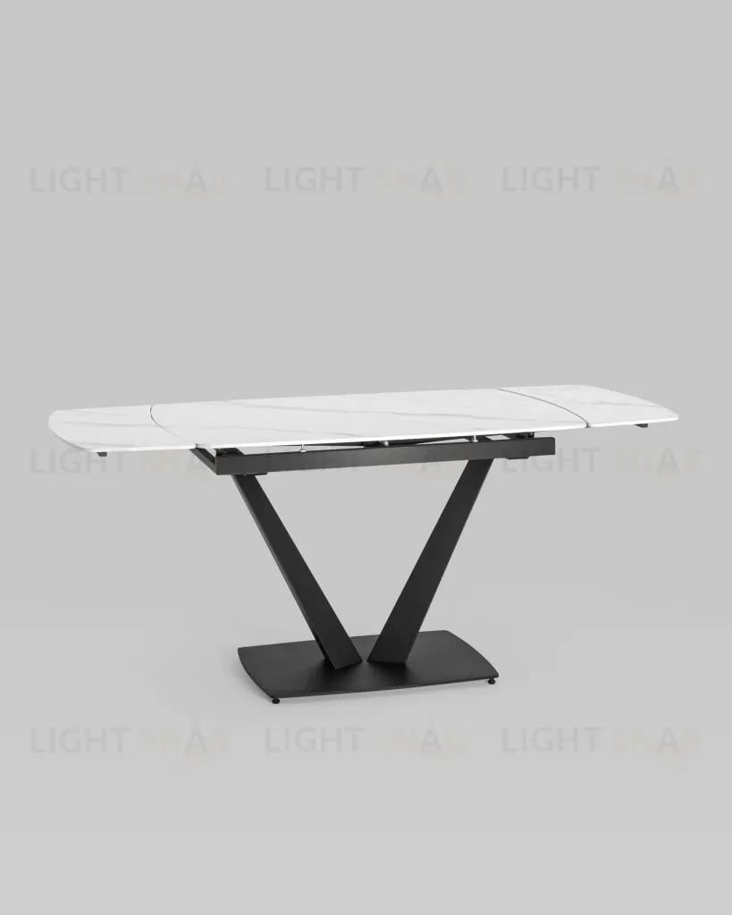 Стол обеденный Клео раскладной 120-180*80 керамика светлая УТ000034952