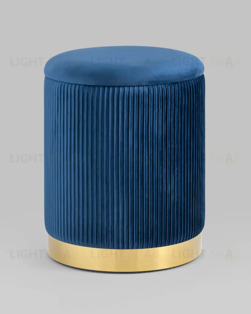 Пуф Шарлотта с ящиком велюр синий УТ000025561
