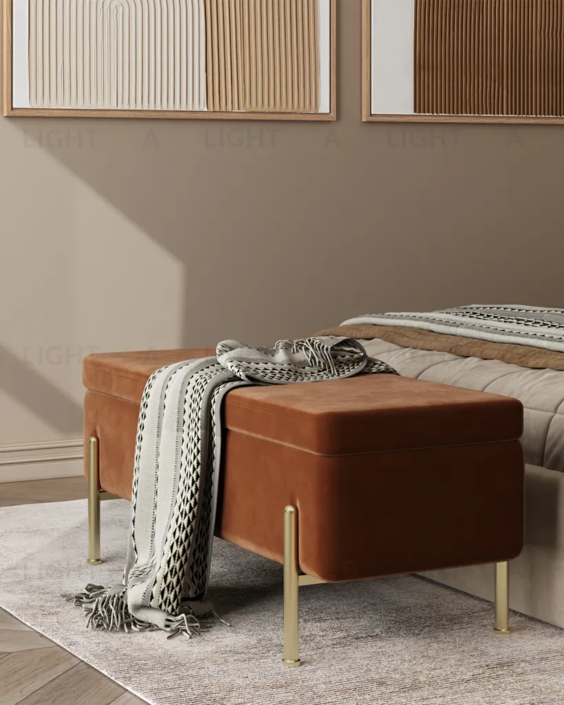 Банкетка Болейн с ящиком велюр терракотовый УТ000025571